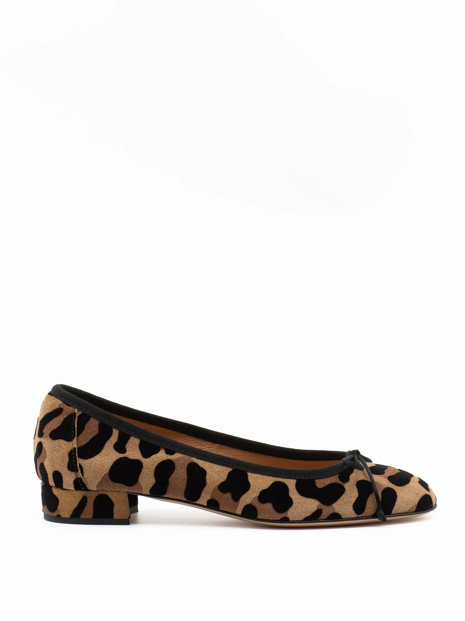 Heeled Scala in leopard-print suede