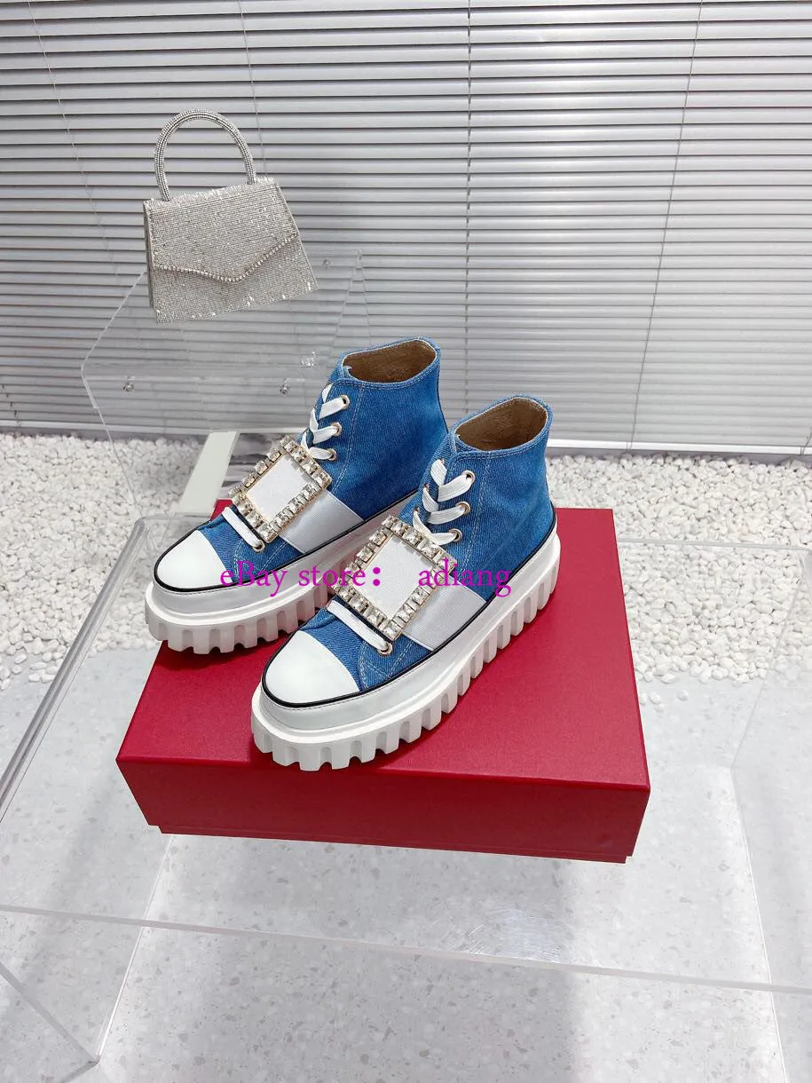 high top lace up flats canvas casual shoes square buckle increase women 35-40 new
