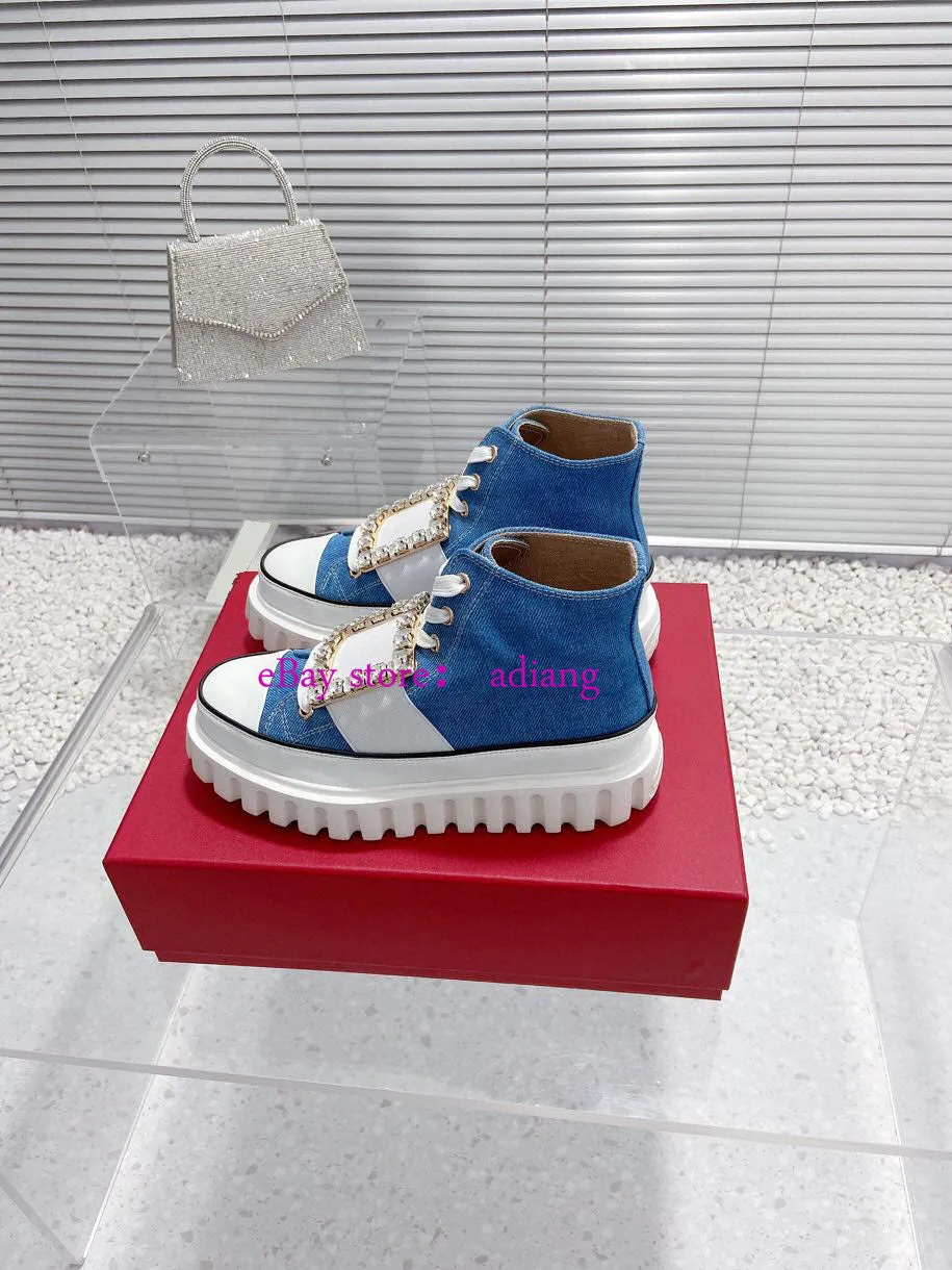 high top lace up flats canvas casual shoes square buckle increase women 35-40 new