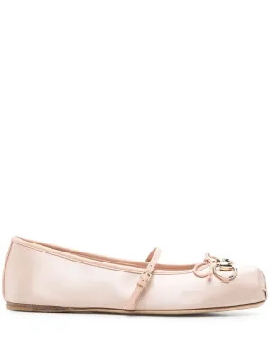 Horsebit satin ballets