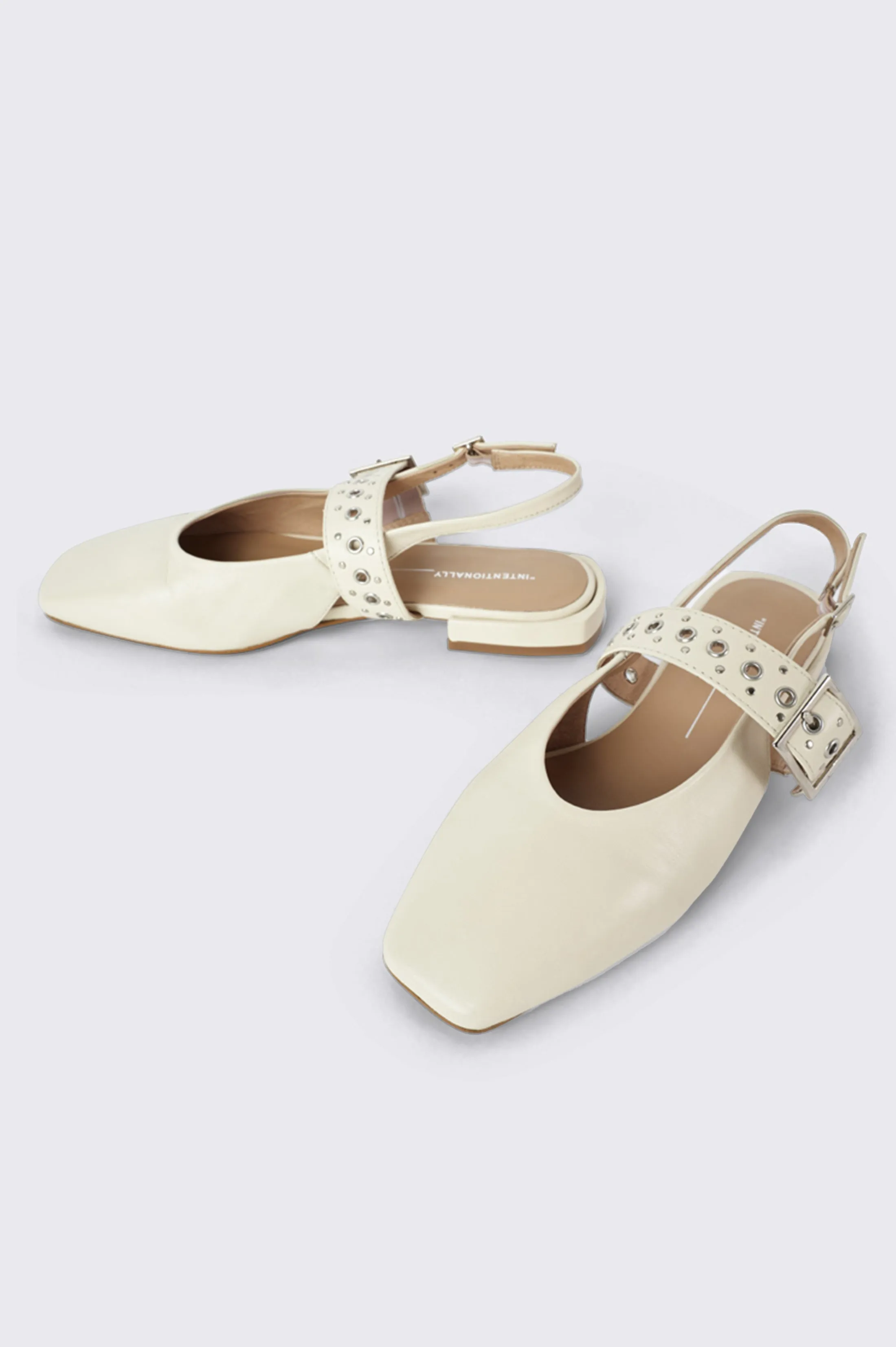 INTENTIONALLY BLANK PEARL BALLET FLAT - CREAM