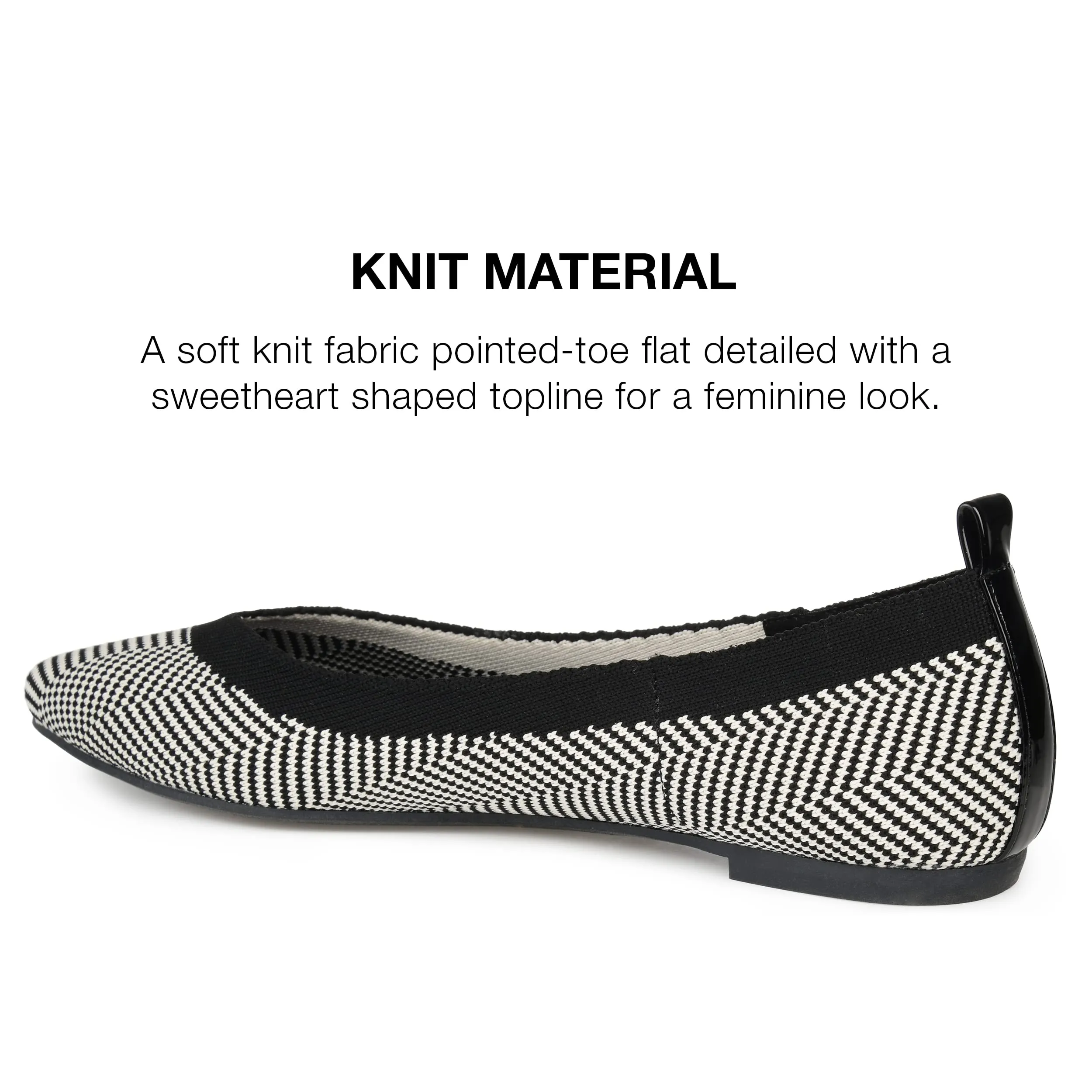 Journee Collection Women's Karise True Comfort Foam Slip On Pointed Toe Ballet Flats - Stripe, 7 Wide