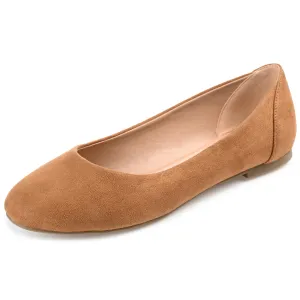 Journee Collection Womens Kavn Comfort Insole Slip On Round Toe Ballet Dress Flats - Tan - 11 Narrow