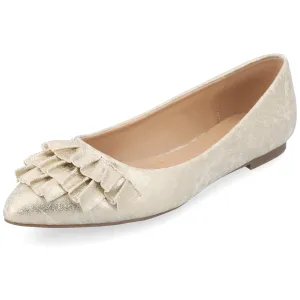 Journee Womens Judy Slip On Pointed Toe Ballet Dress Flats Gold