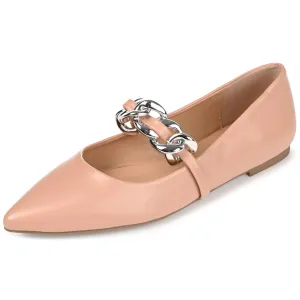 Journee Womens Metinaa Ballet Pointed Toe Slip On Flats