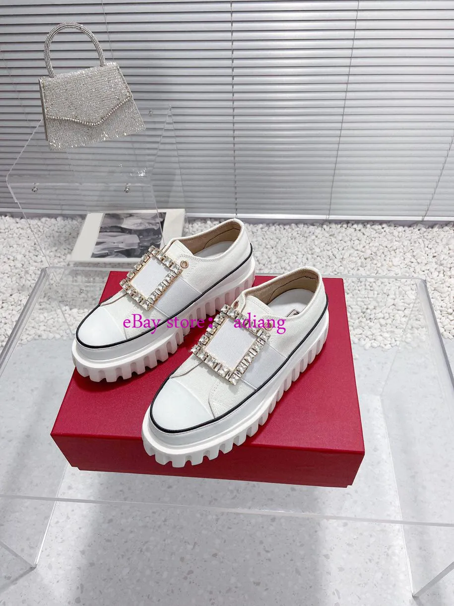 low top lace up flats canvas casual shoes square buckle increase women 35-40 new