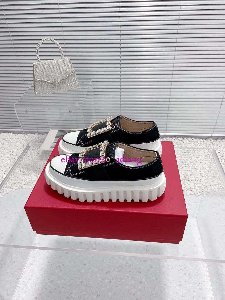 low top lace up flats canvas casual shoes square buckle increase women 35-40 new