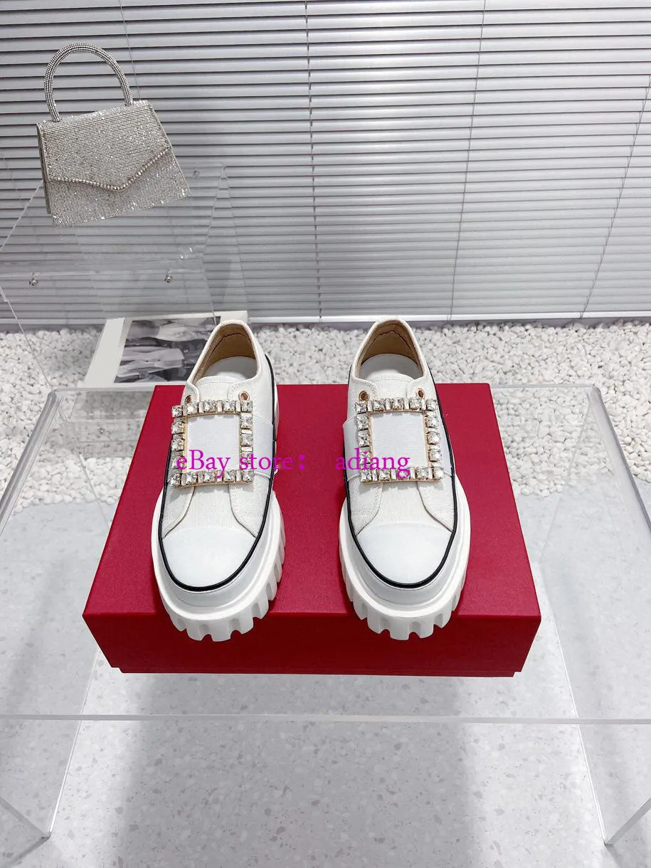 low top lace up flats canvas casual shoes square buckle increase women 35-40 new