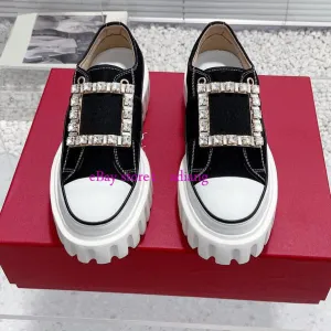 low top lace up flats canvas casual shoes square buckle increase women 35-40 new