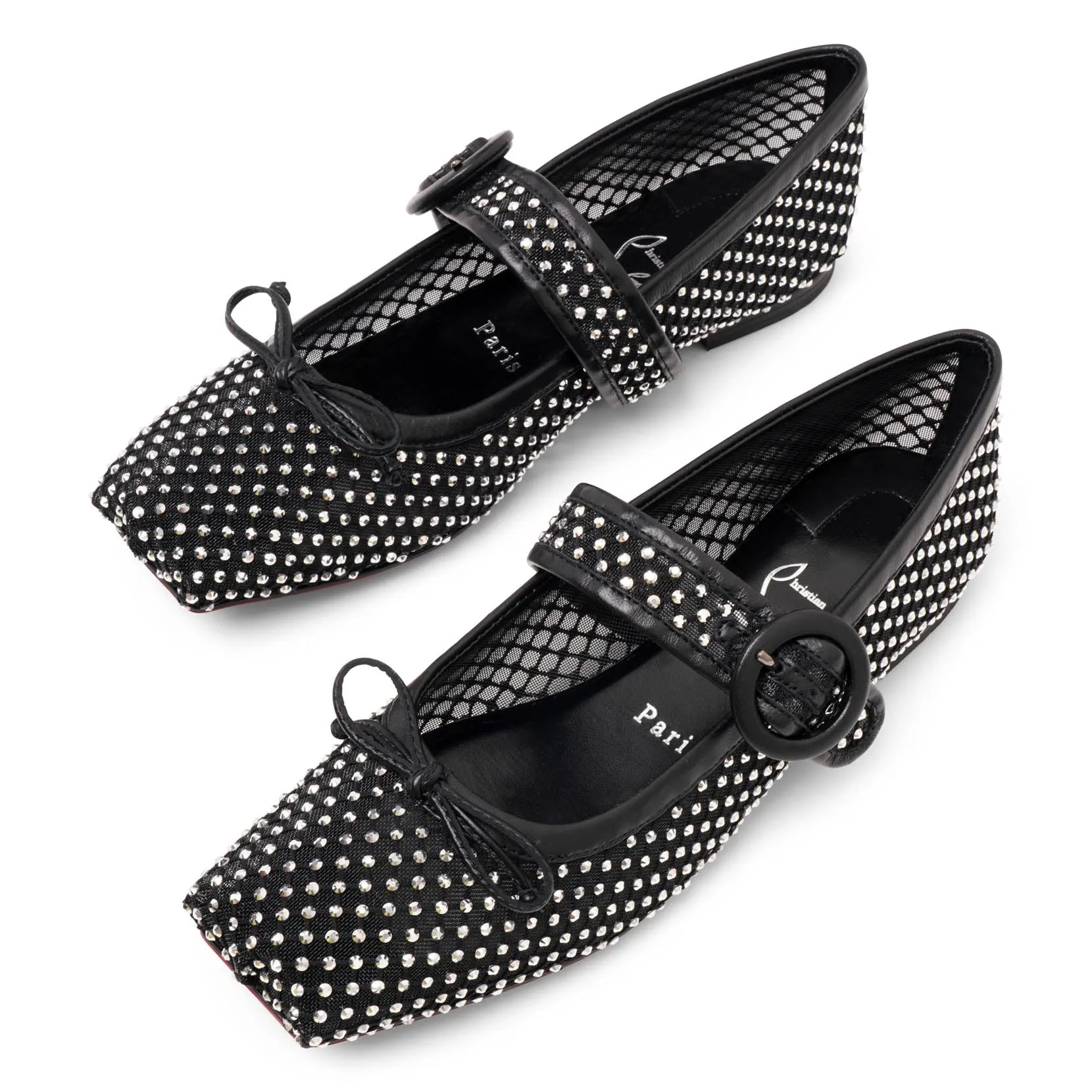 Mamastrapitina black mesh ballerinas