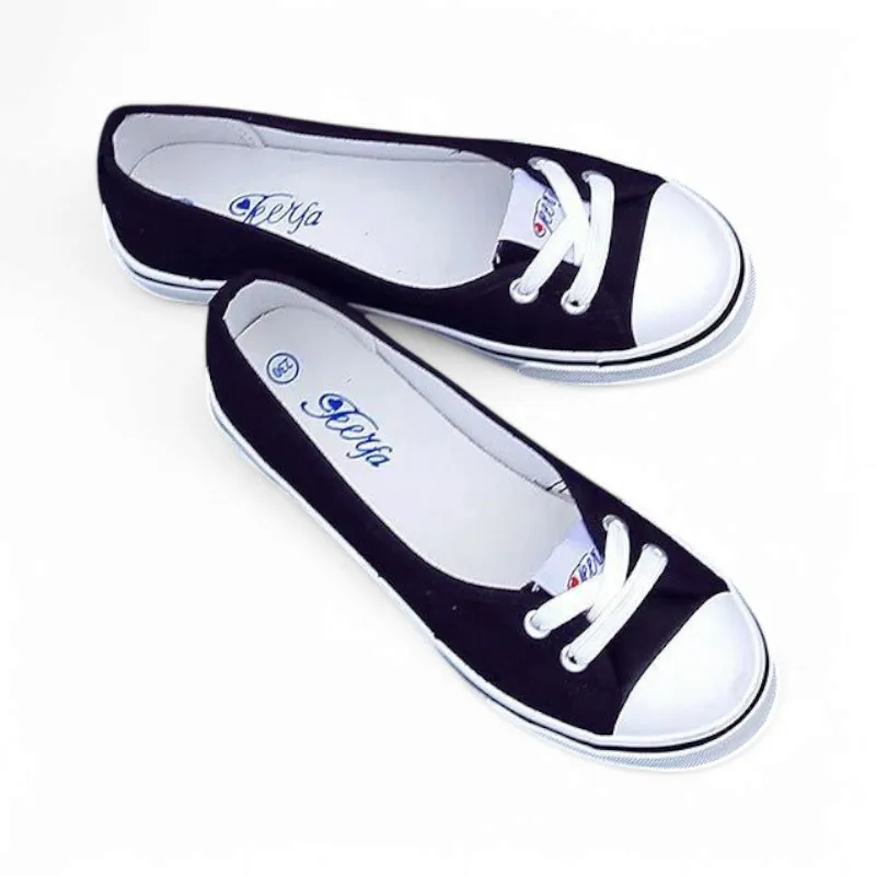 Merendy Zanzibar Flat Heel Slip-on Cap-Toe Minimalist Multicolor Canvas Girls' Ballet Flats