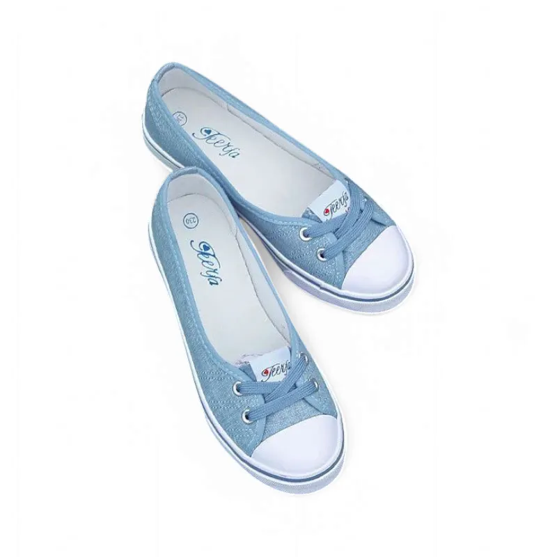 Merendy Zanzibar Flat Heel Slip-on Cap-Toe Minimalist Multicolor Canvas Girls' Ballet Flats