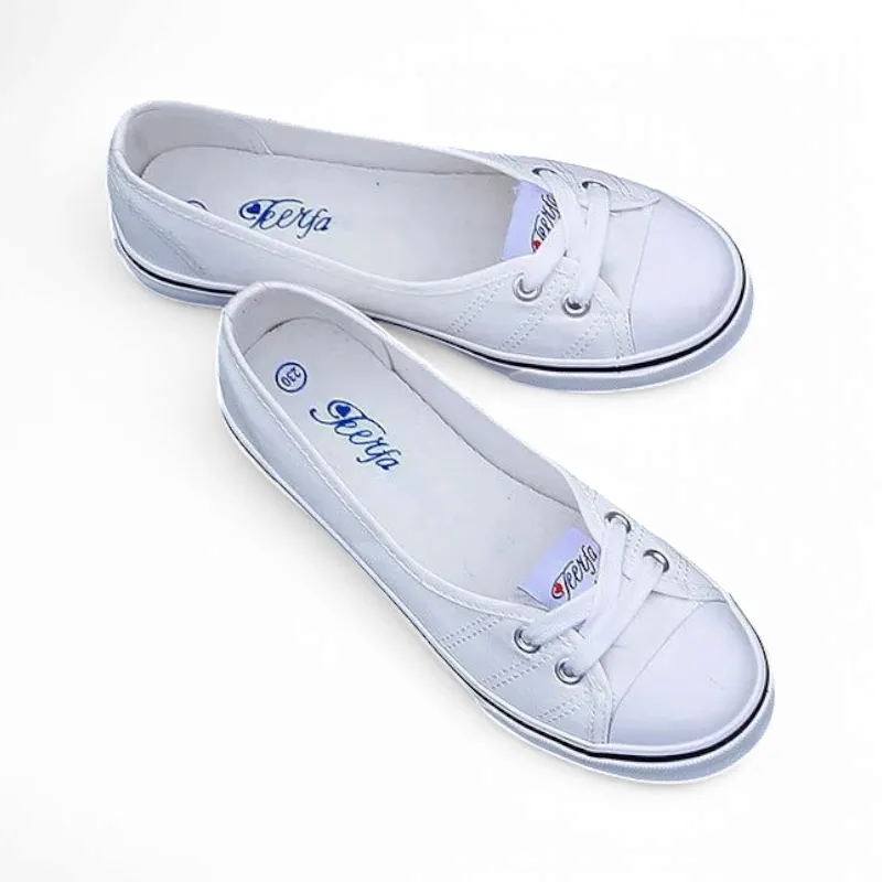 Merendy Zanzibar Flat Heel Slip-on Cap-Toe Minimalist Multicolor Canvas Girls' Ballet Flats