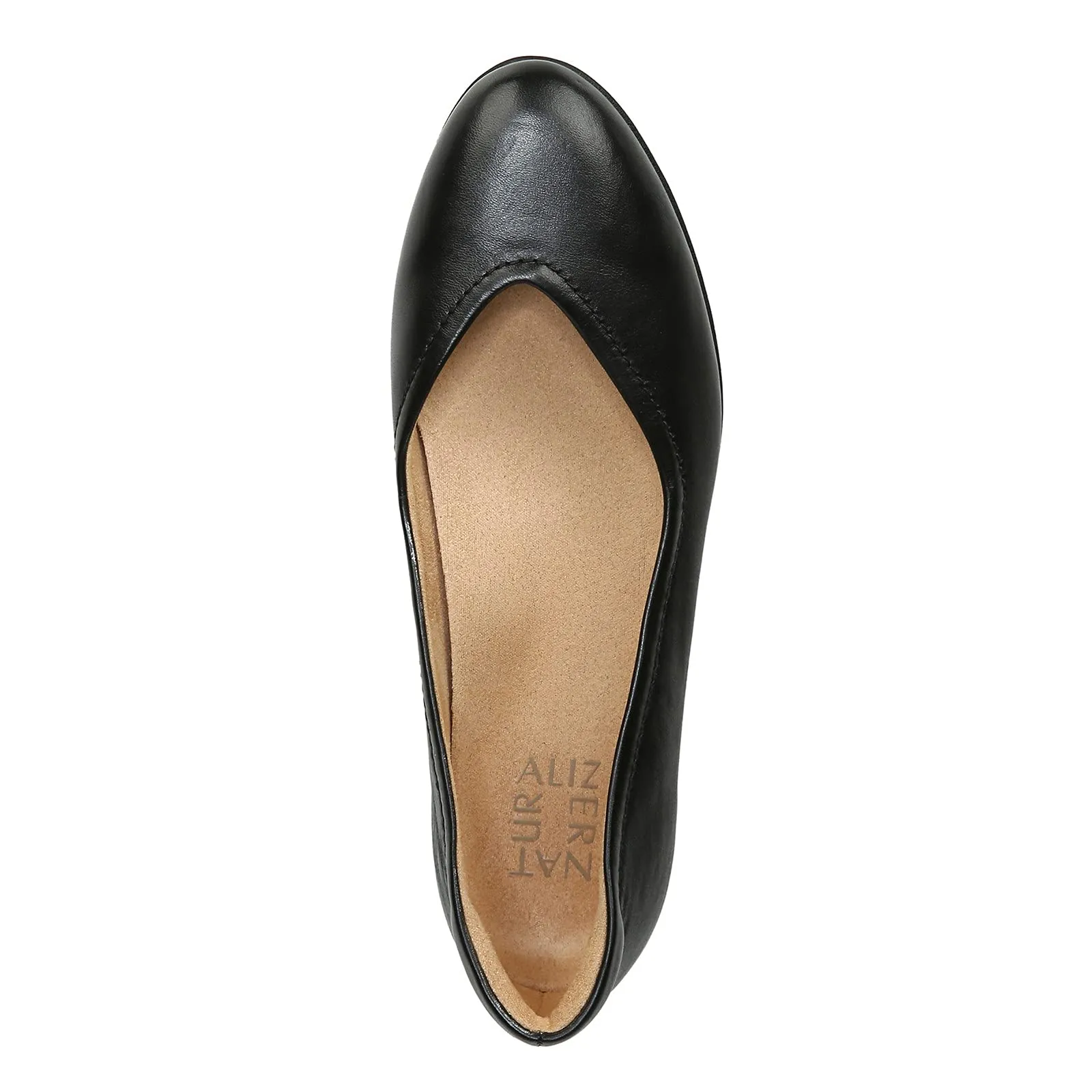 Naturalizer Womens Vivienne Comfortable Slip On Ballet Flats,Black Leather,5.5M