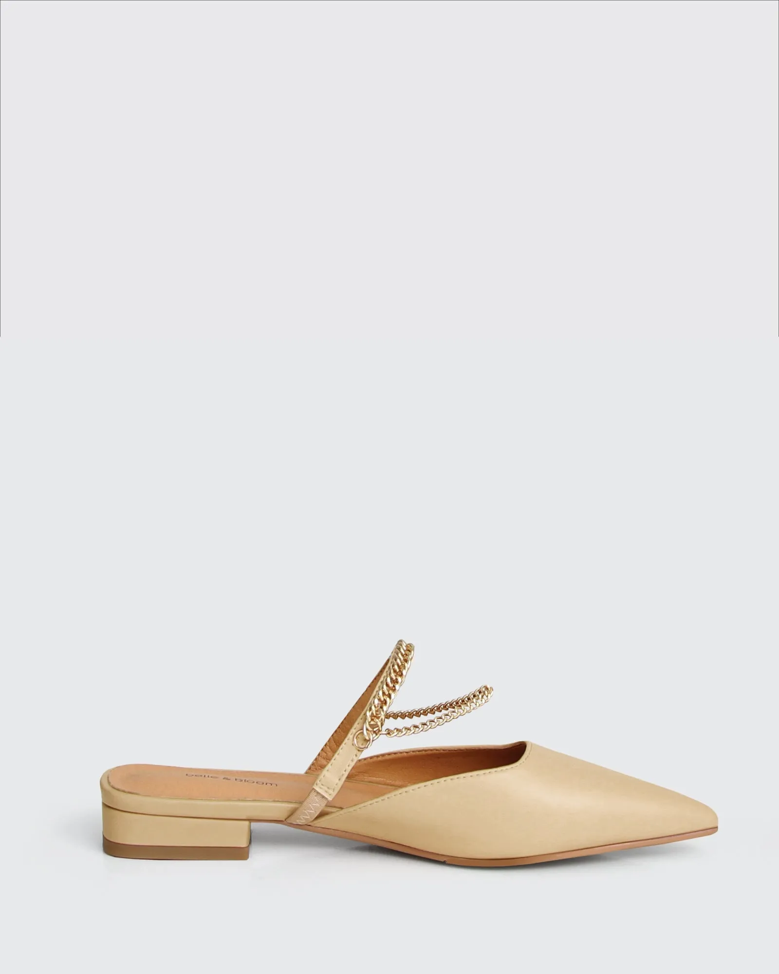 On The Go Leather Flat - Sand