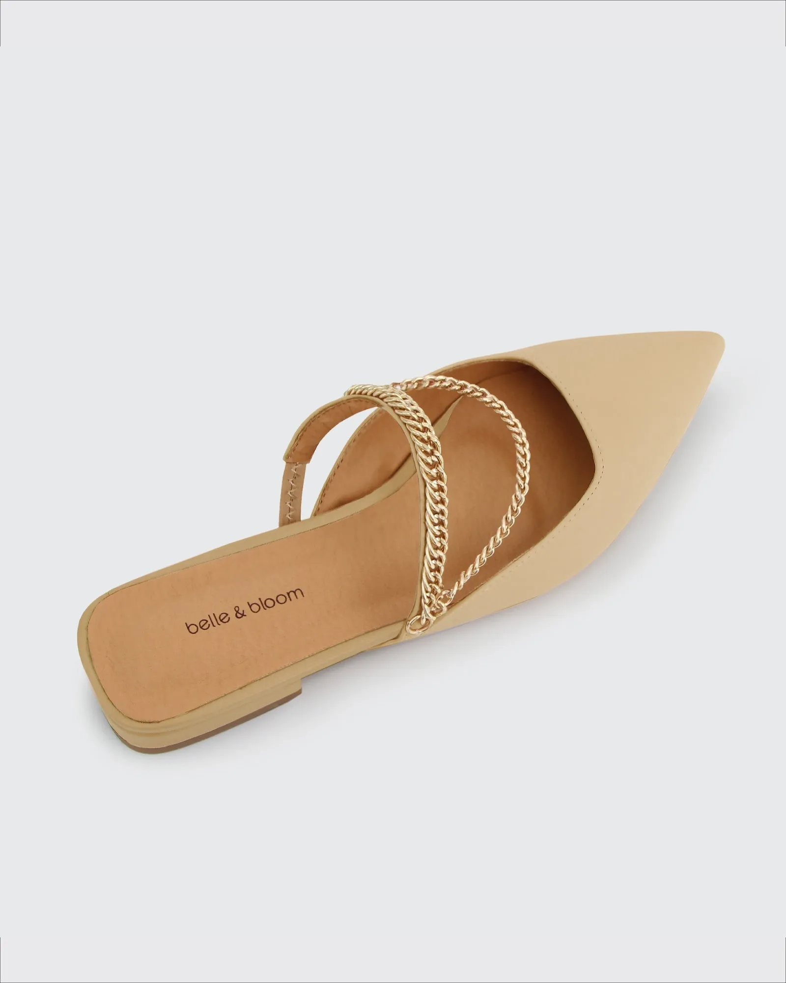 On The Go Leather Flat - Sand
