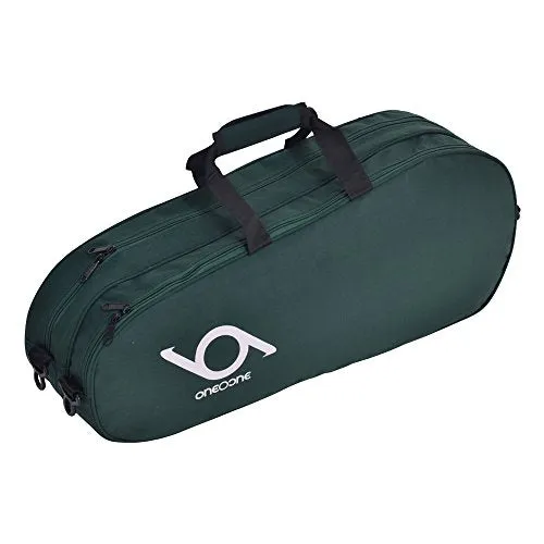 One O One - Canvas Collection Double Green & Triangle 2 - Badminton/Tennis Kitbag