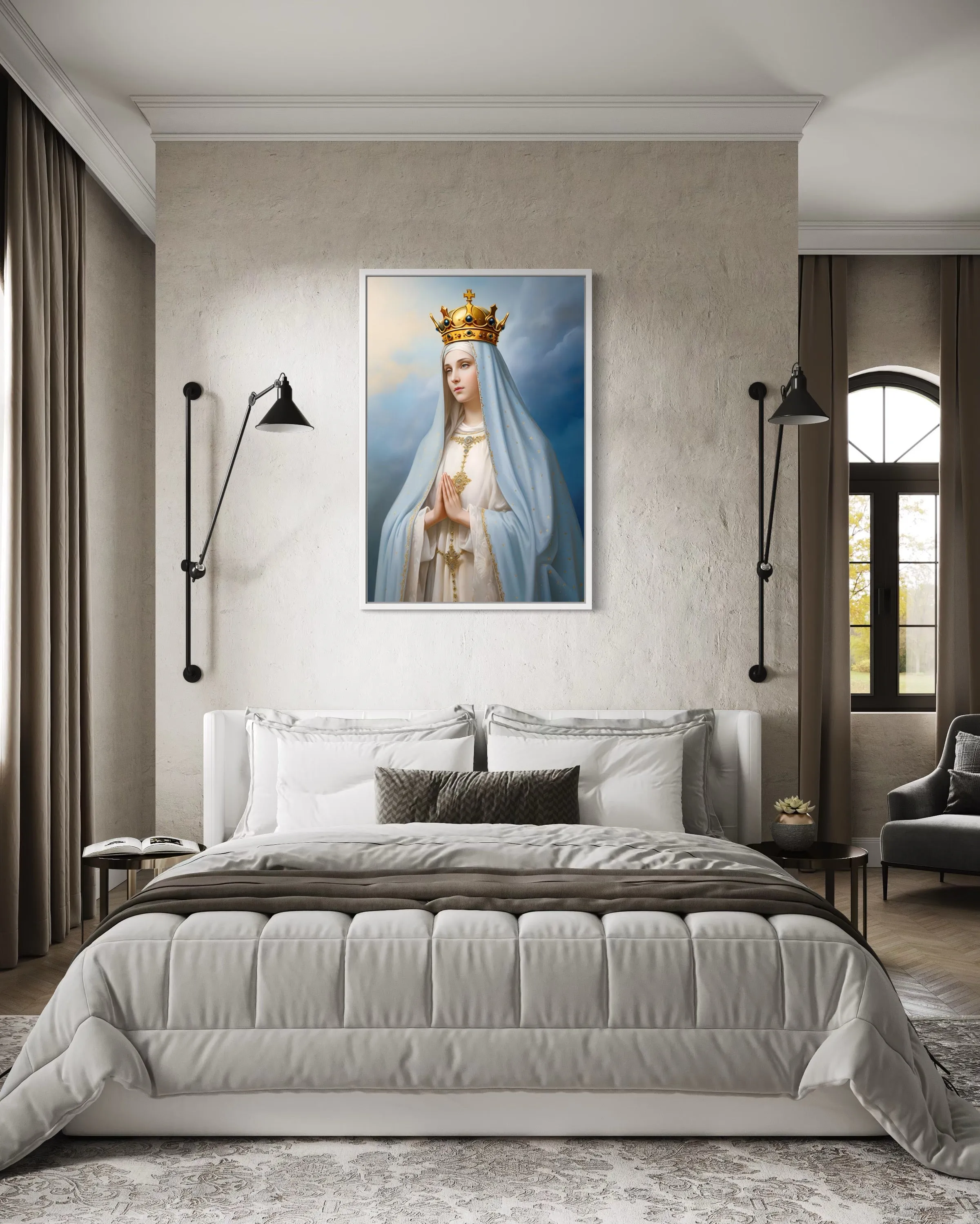 Our Lady of Fatima Framed Canvas Wall Art