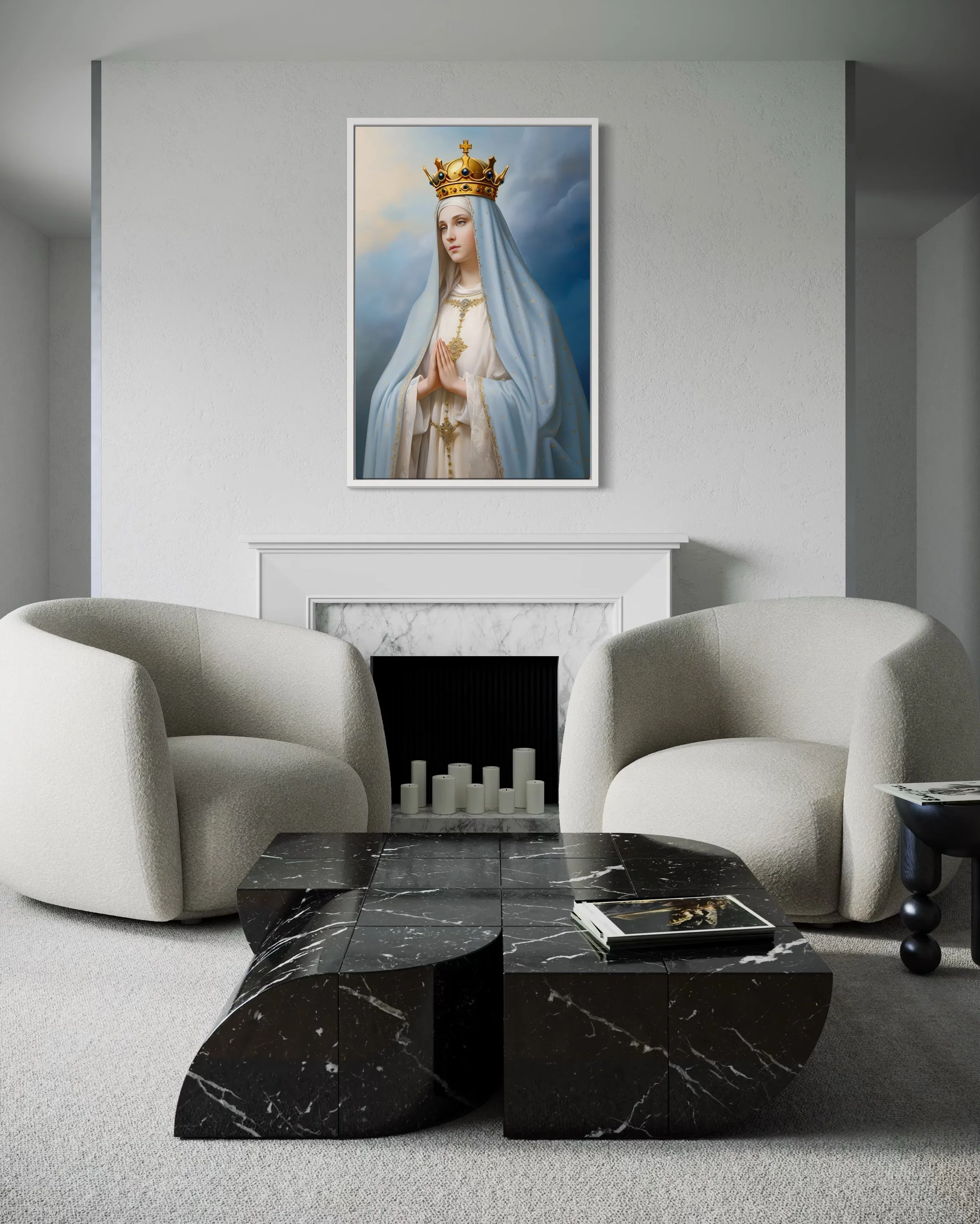 Our Lady of Fatima Framed Canvas Wall Art