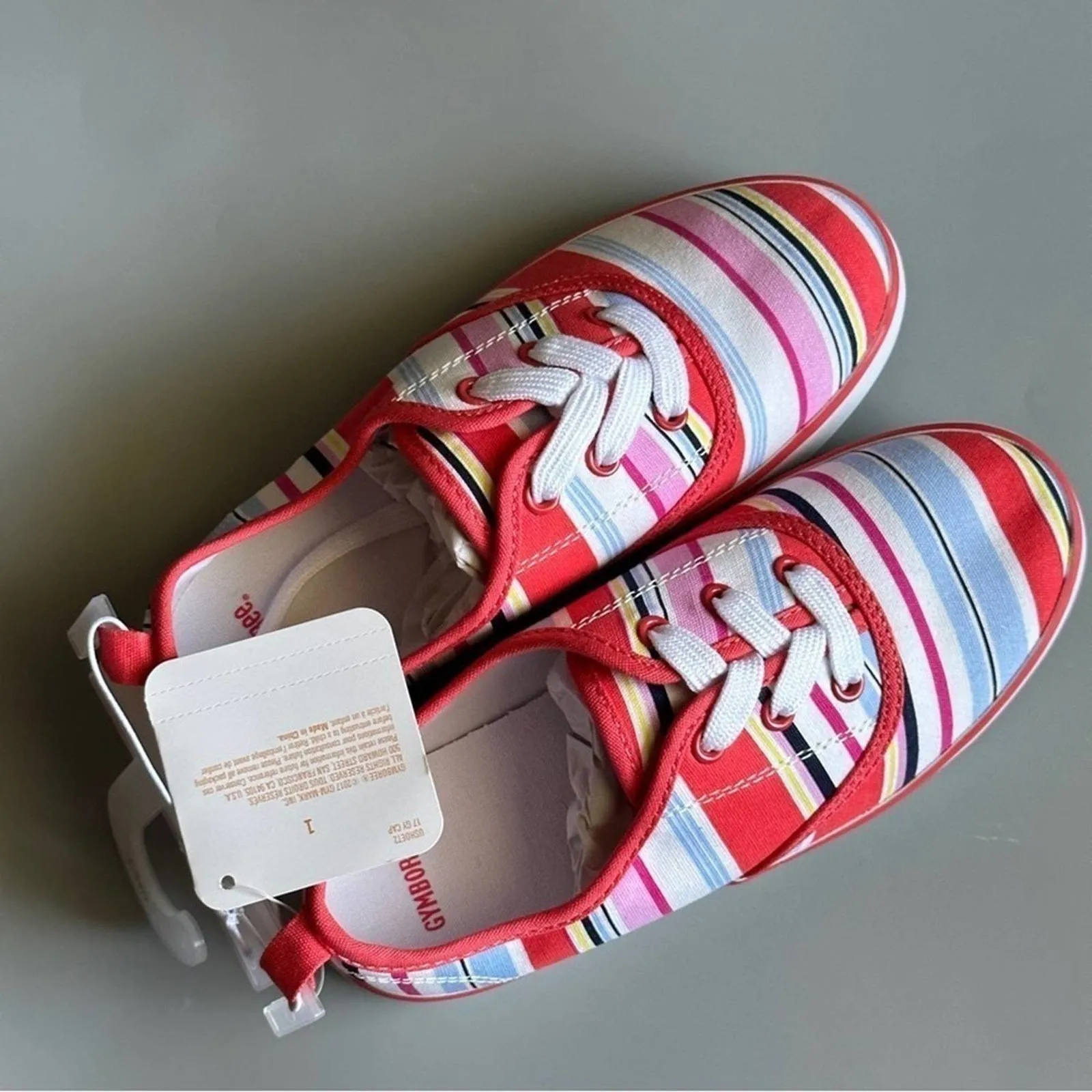 PanacheProse Gymboree Little Girl’s Size 1 Floral Canvas Shoes Tennis Flat Sneakers Brand New