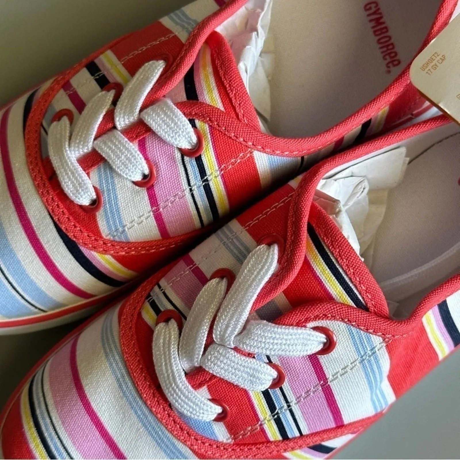 PanacheProse Gymboree Little Girl’s Size 1 Floral Canvas Shoes Tennis Flat Sneakers Brand New