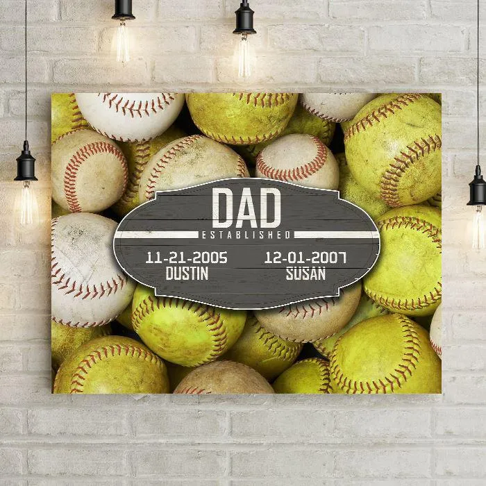 Parent Established Date Personalized Sports Premium Canvas
