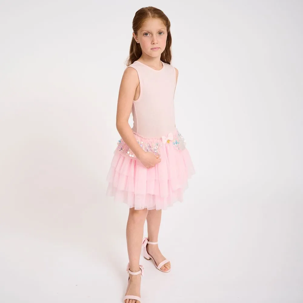 Pink Tulle Sequin Dress