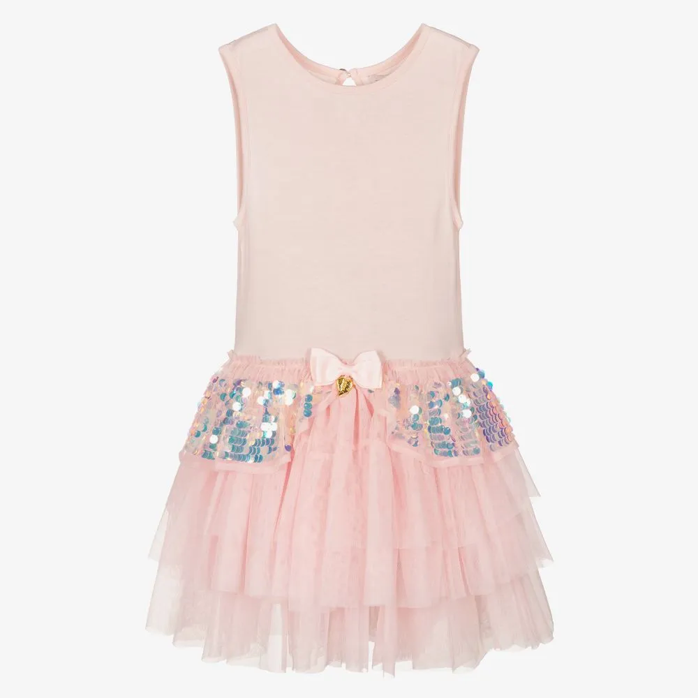 Pink Tulle Sequin Dress