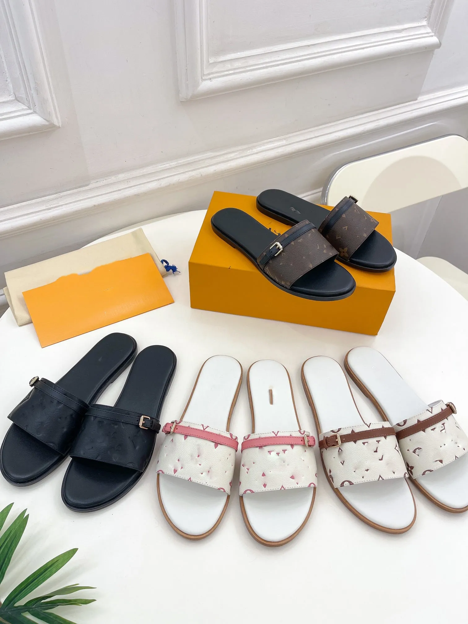 print canvas leather slippers flats comfort fashion shoes women 2023 35-41 high quality