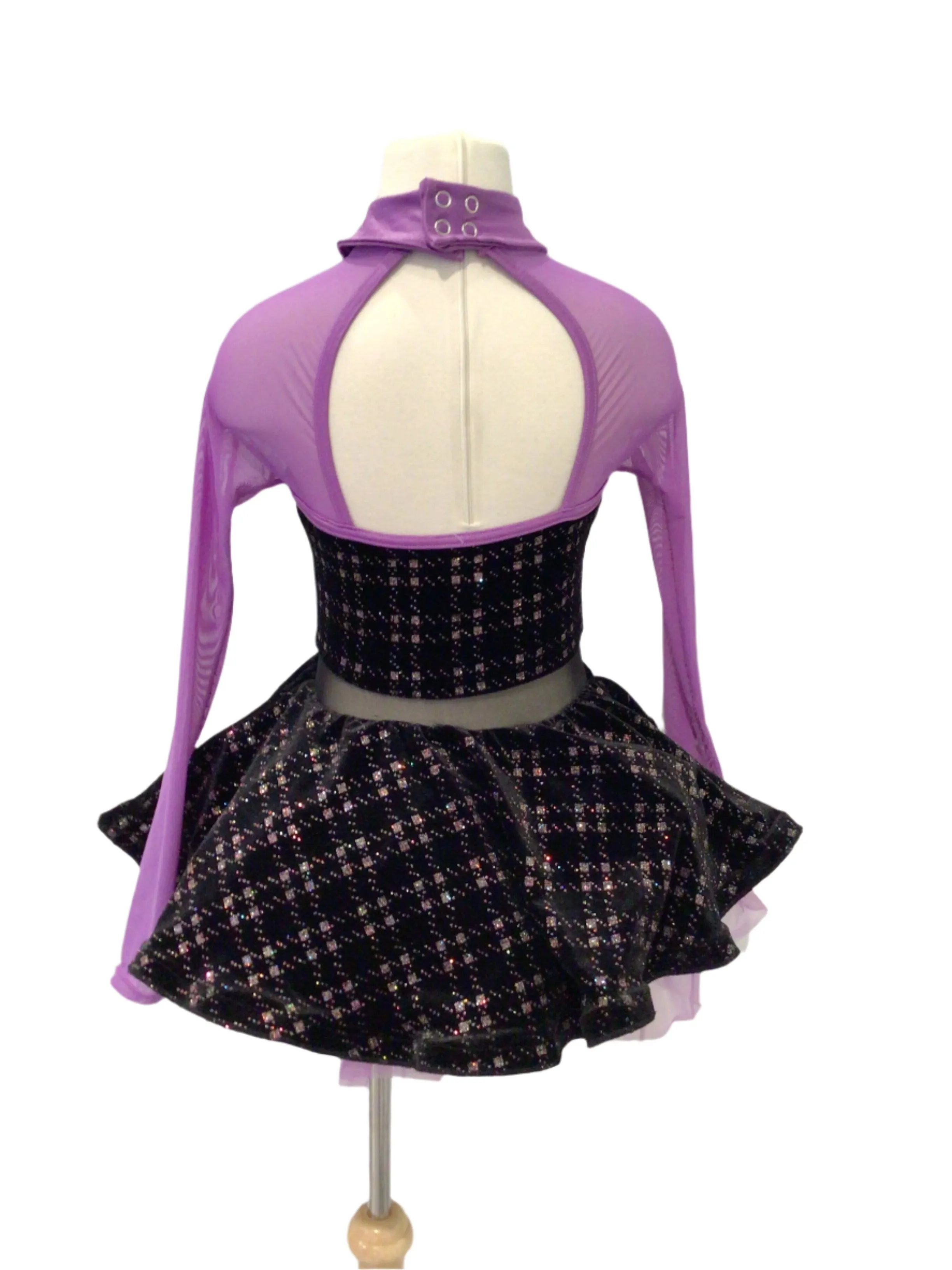 Purple and Black Tutu Dress with Tie