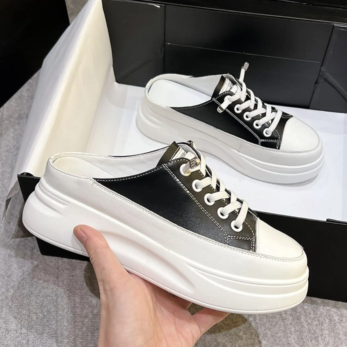 Round Toe Platform Slip On Sneakers