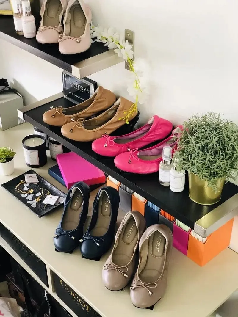 Sandringham - Fuchsia Pink Leather Ballet Flats