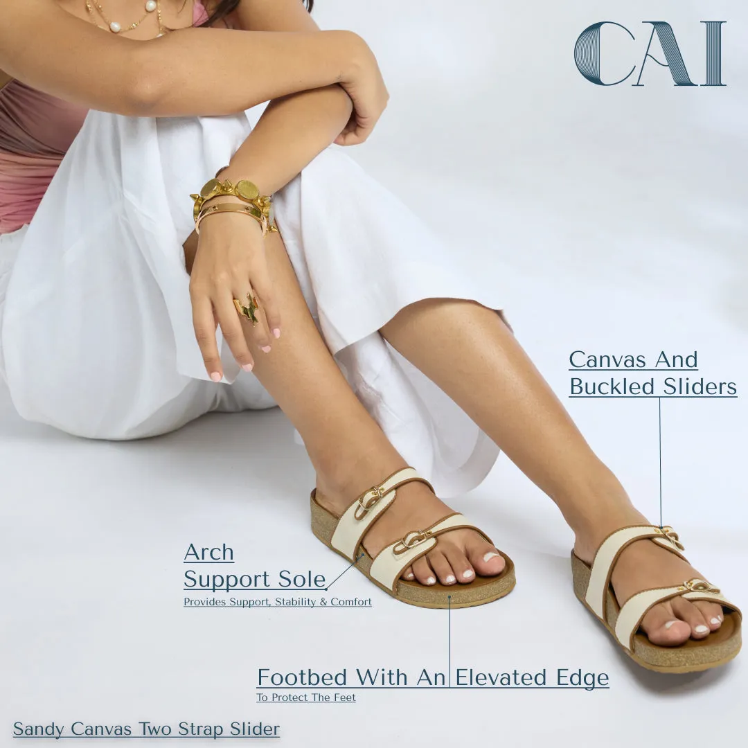 Sandy Canvas Two Strap Slider