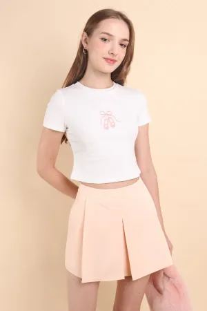 SECOND CHANCE** BALLERINA BOW TEE IN WHITE