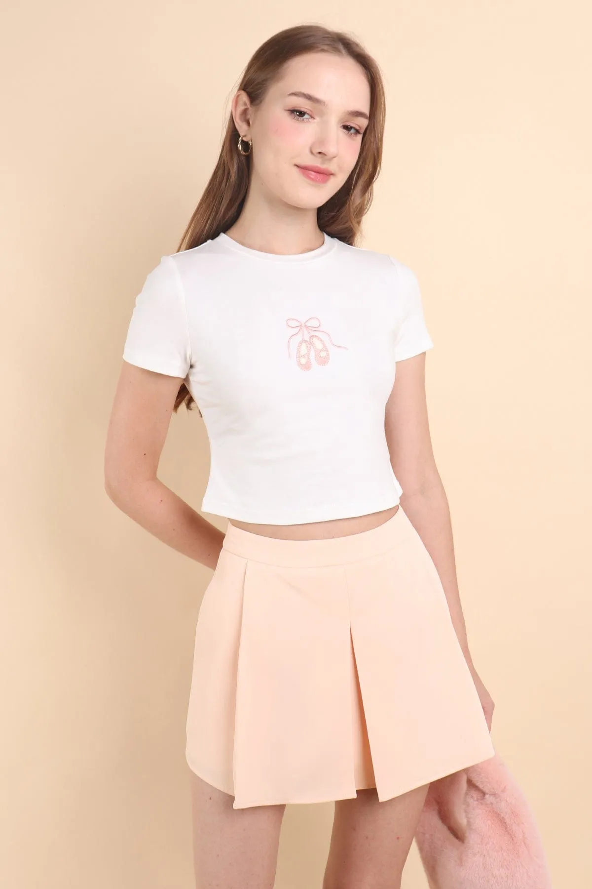 SECOND CHANCE** BALLERINA BOW TEE IN WHITE