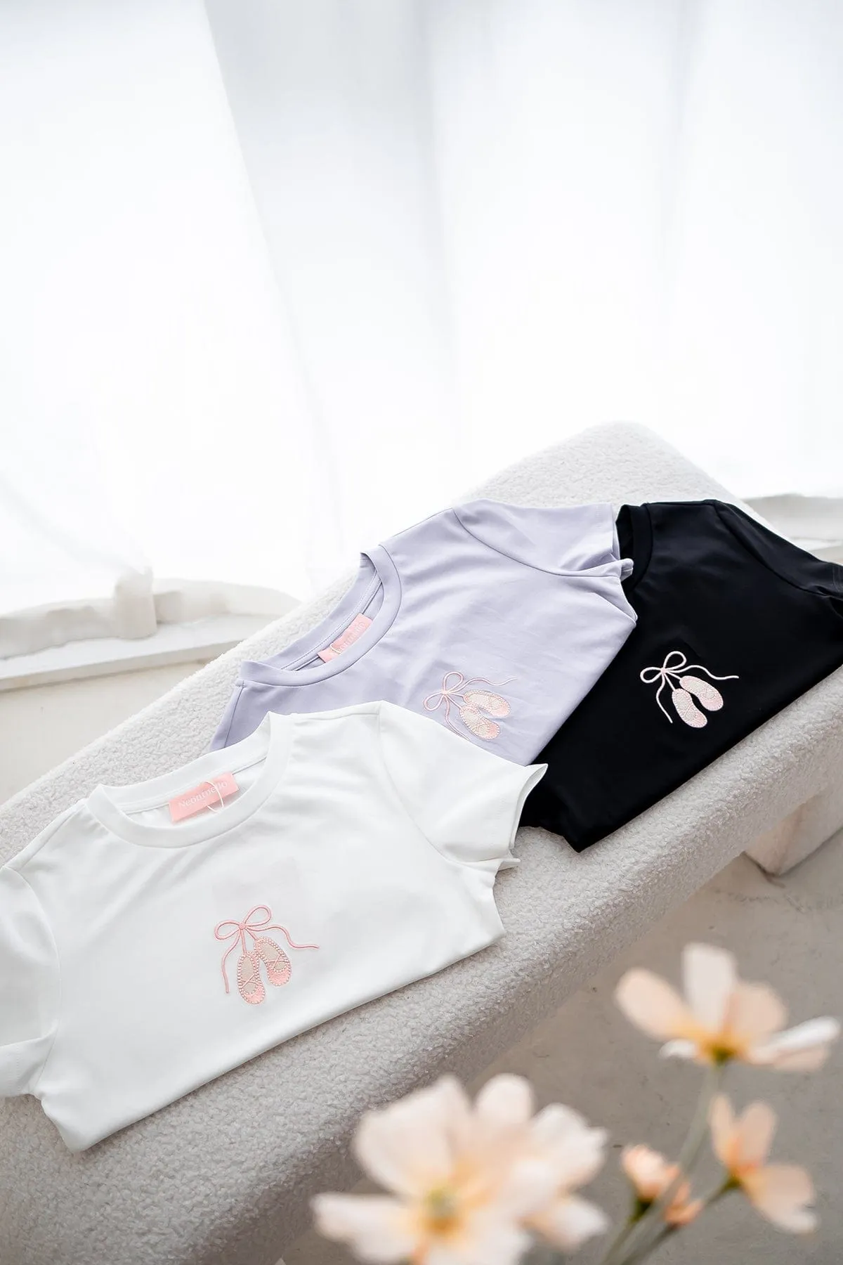SECOND CHANCE** BALLERINA BOW TEE IN WHITE