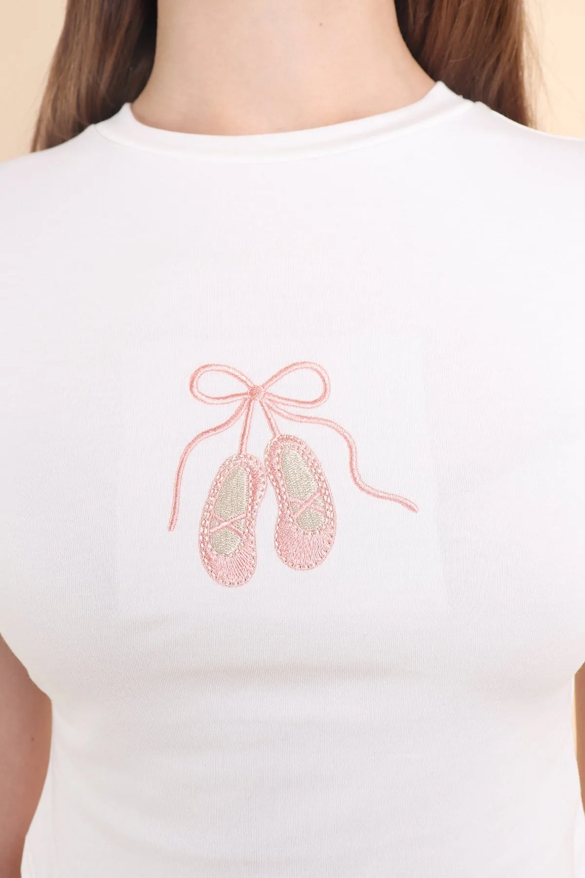 SECOND CHANCE** BALLERINA BOW TEE IN WHITE