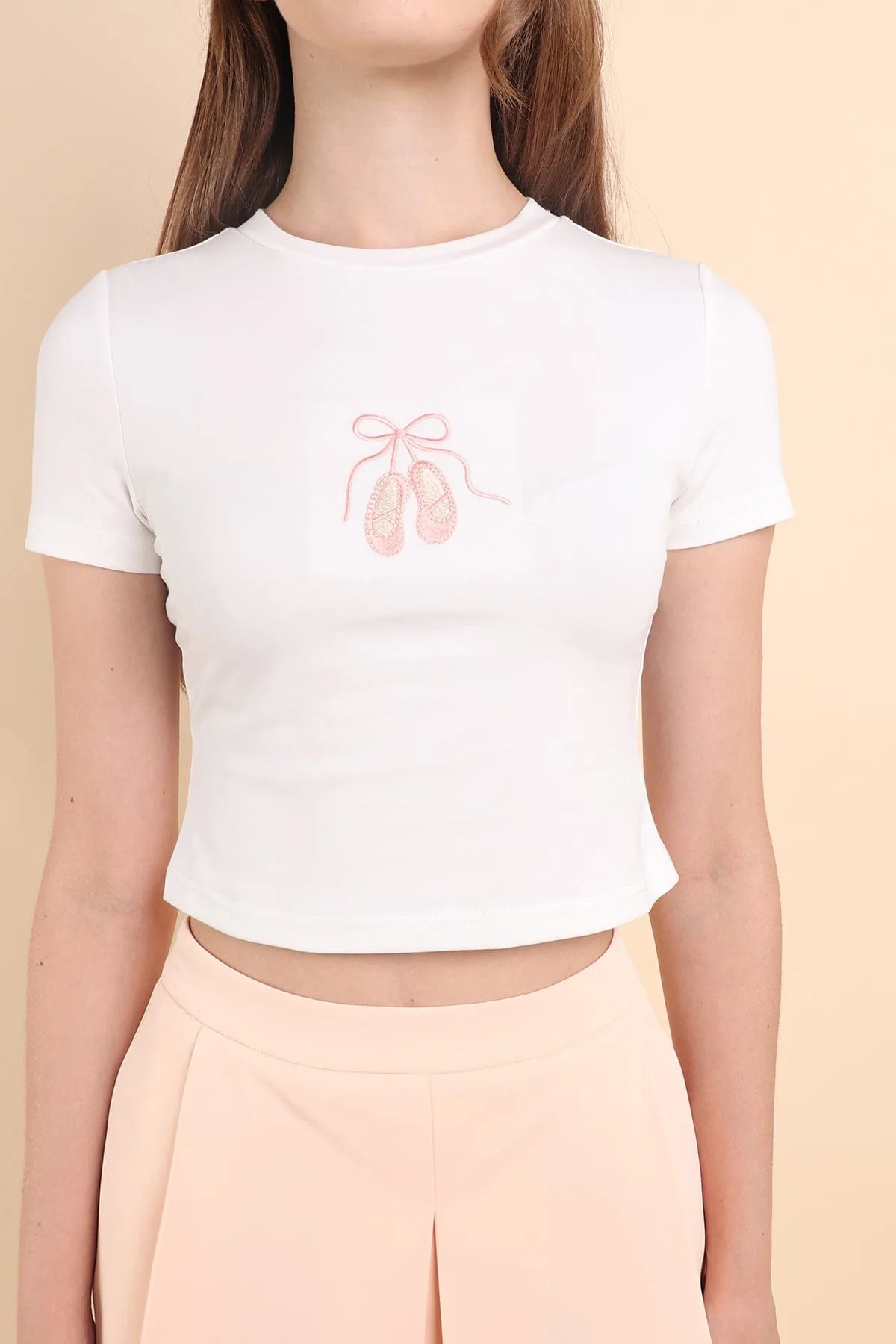 SECOND CHANCE** BALLERINA BOW TEE IN WHITE