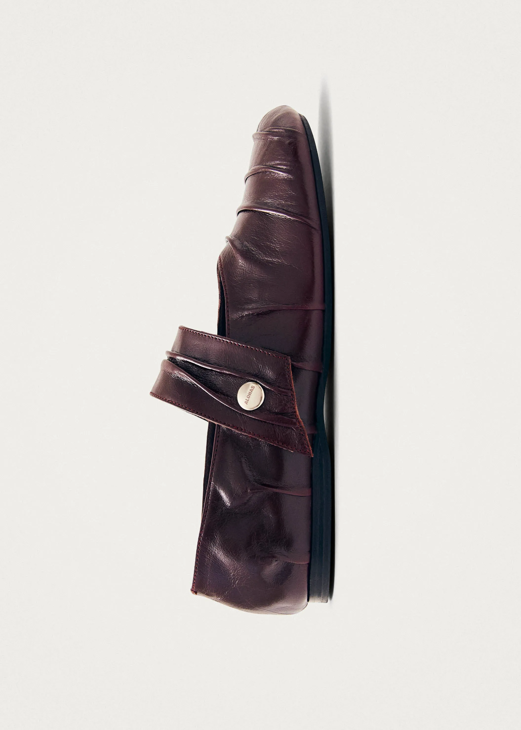Shay Burgundy Leather Ballet Flats