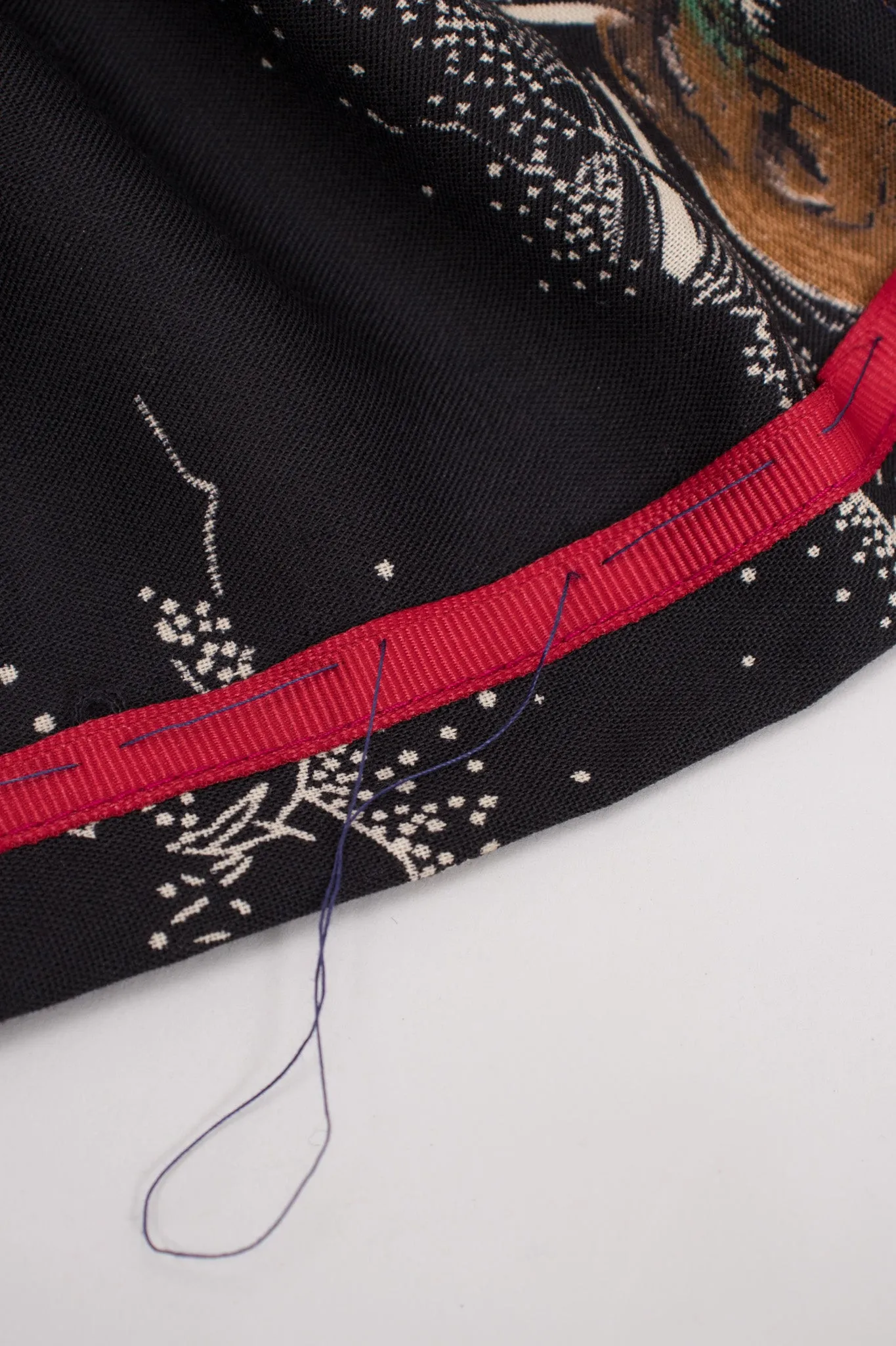 Stand Collar Patchwork Poncho