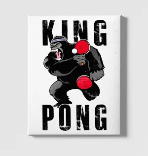 Table Tennis - King Pong White Canvas Wall Art 35x40cm