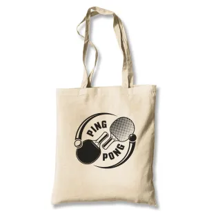 Table Tennis - Ping Pong Ying Yan White Canvas Totebag