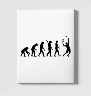 Tennis Player Evolution White Canvas Wall Art 35x40cm
