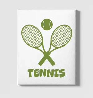 Tennis - Racket White Canvas Wall Art 35x40cm