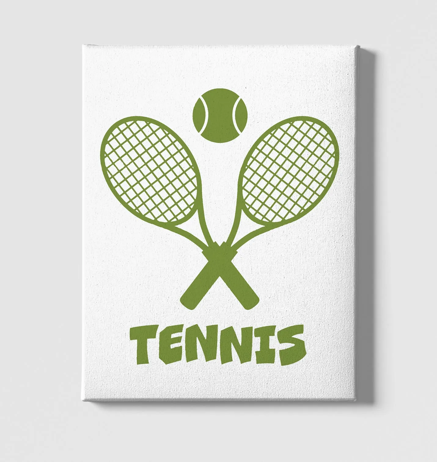 Tennis - Racket White Canvas Wall Art 35x40cm