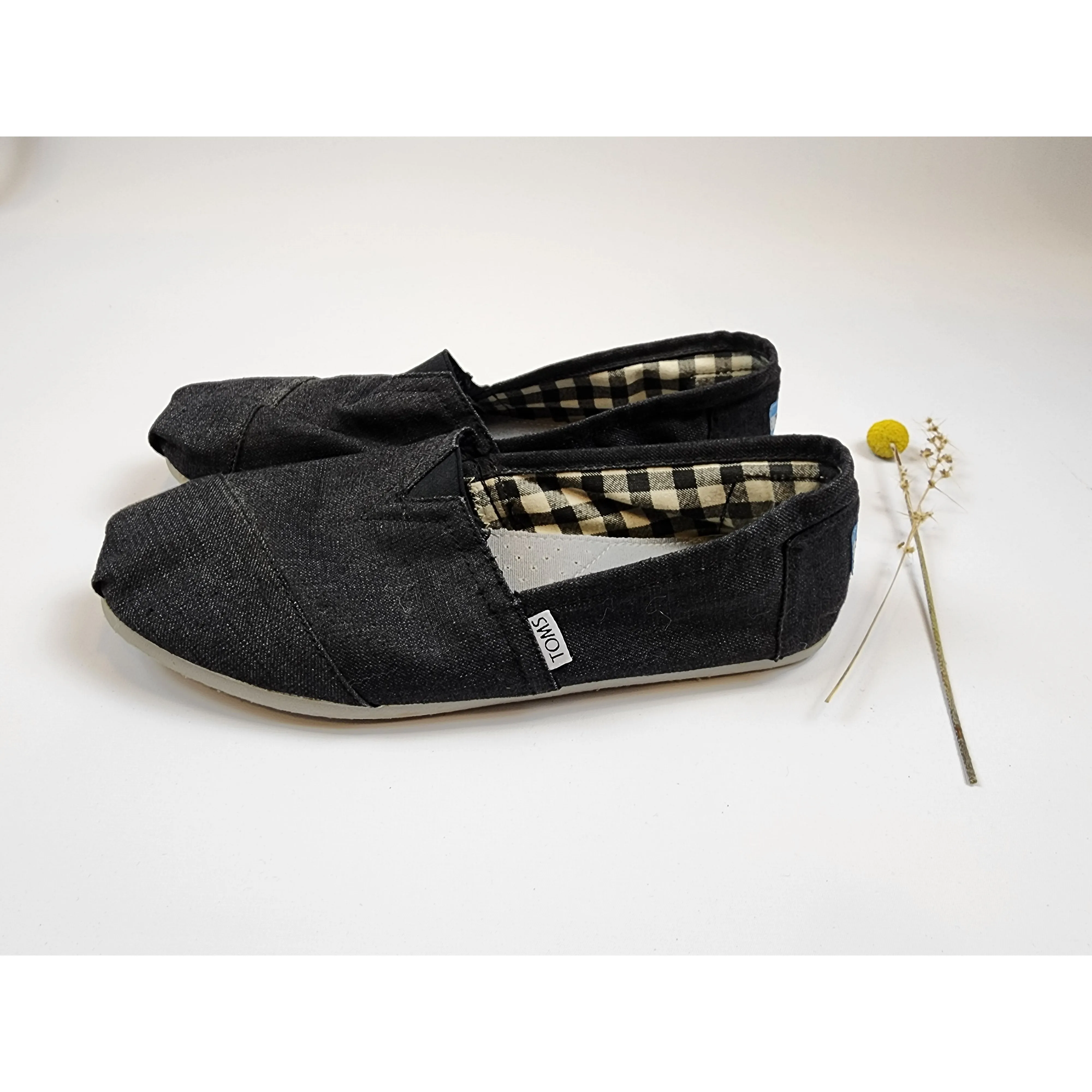 Toms dark grey/charcoal slip on shoes size 11