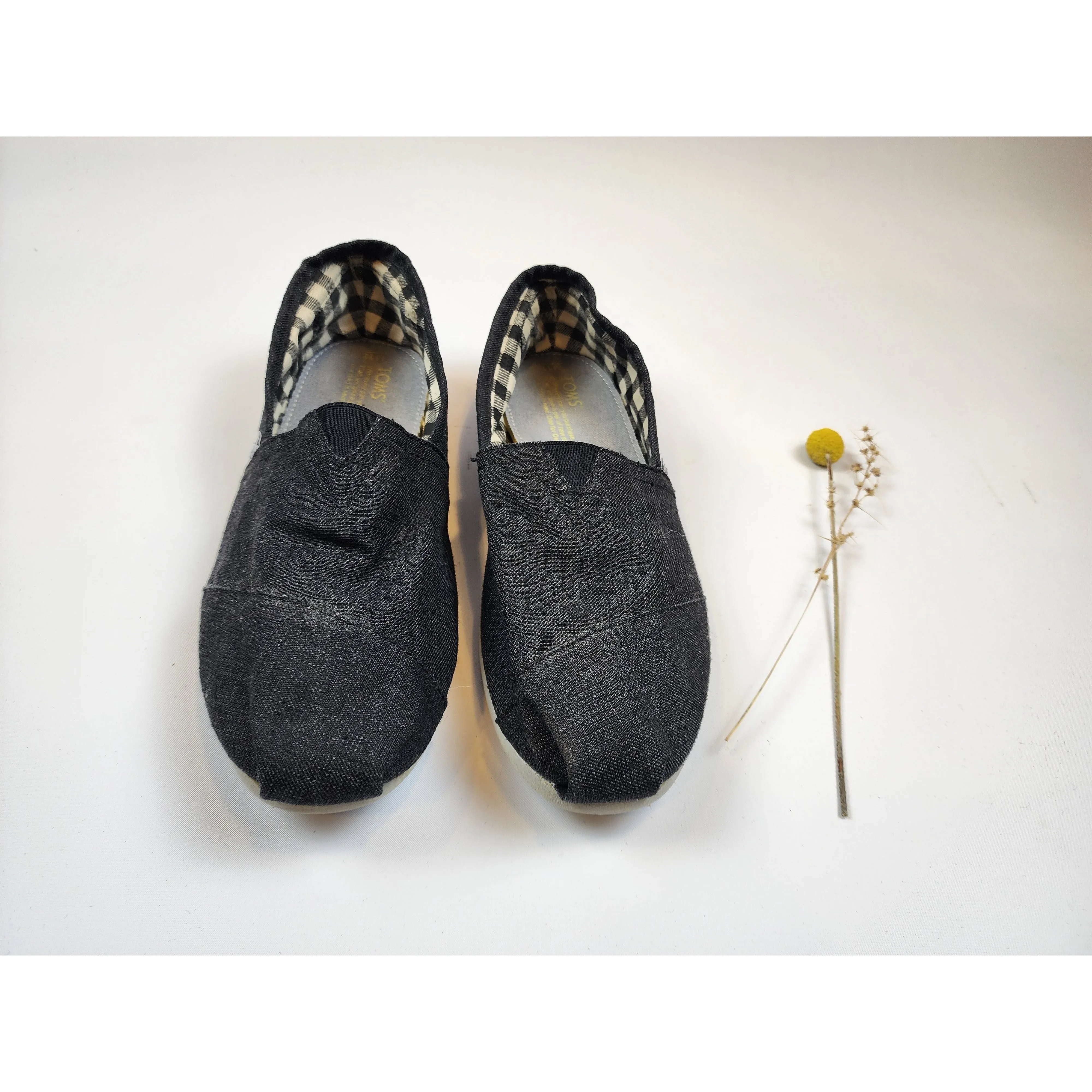 Toms dark grey/charcoal slip on shoes size 11