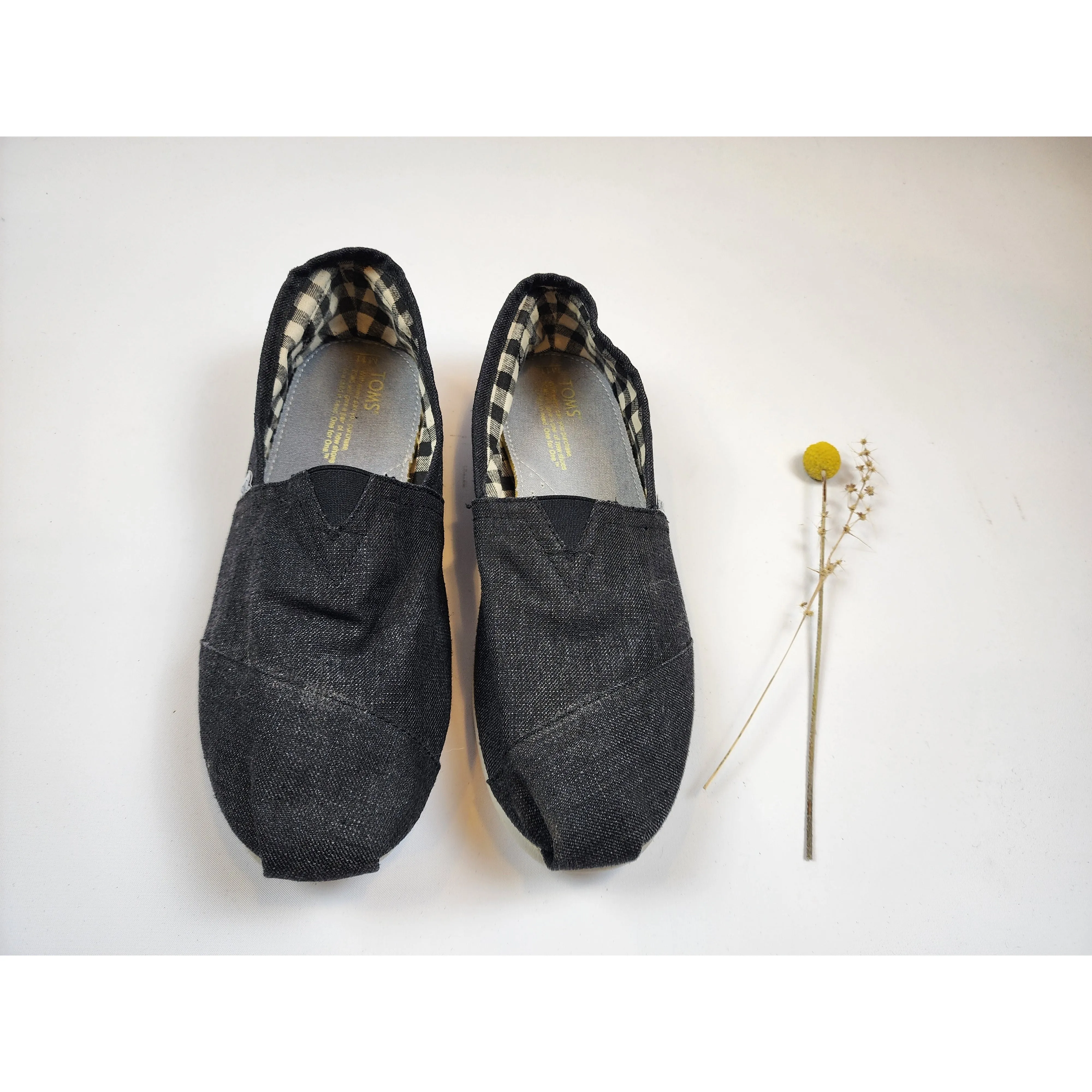 Toms dark grey/charcoal slip on shoes size 11