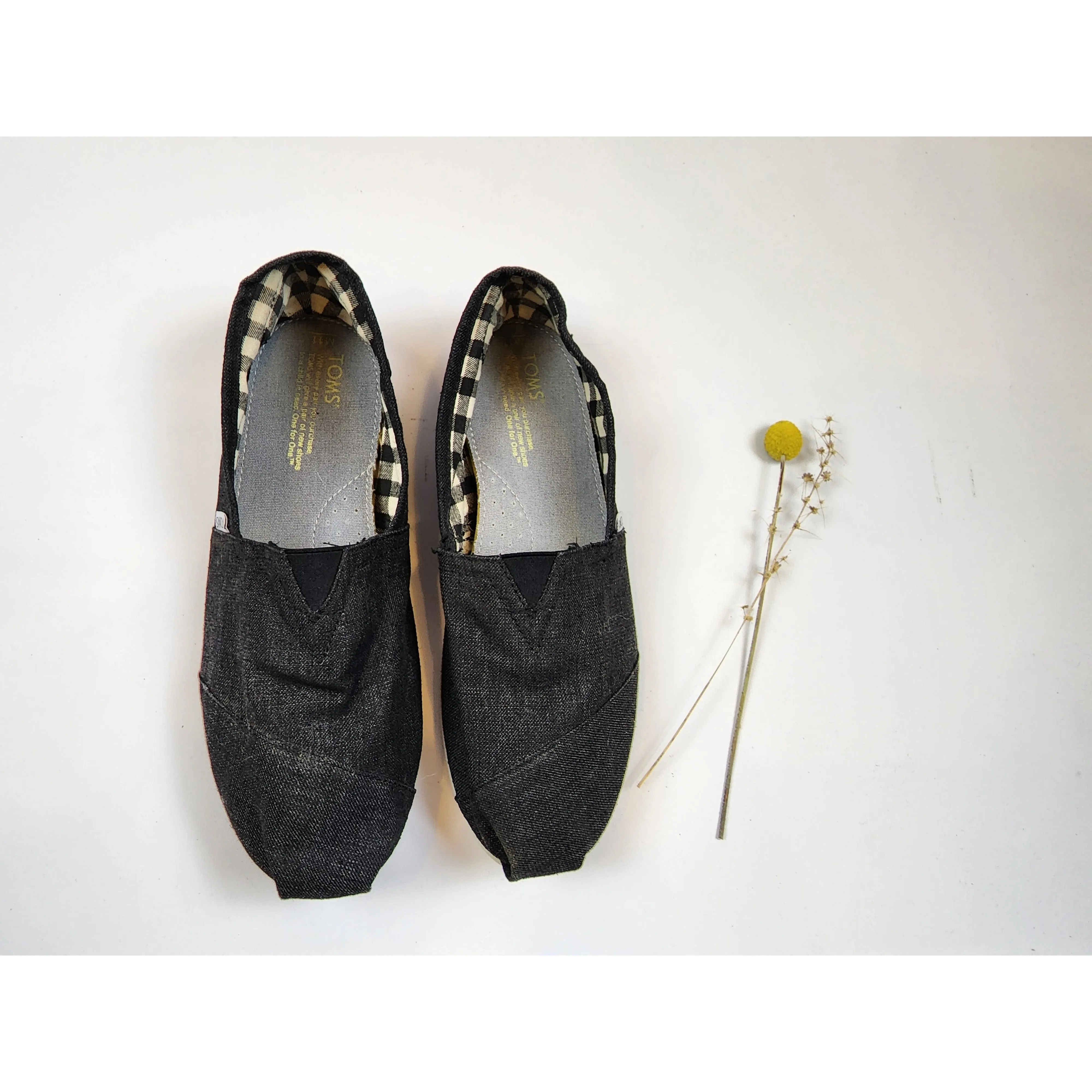 Toms dark grey/charcoal slip on shoes size 11