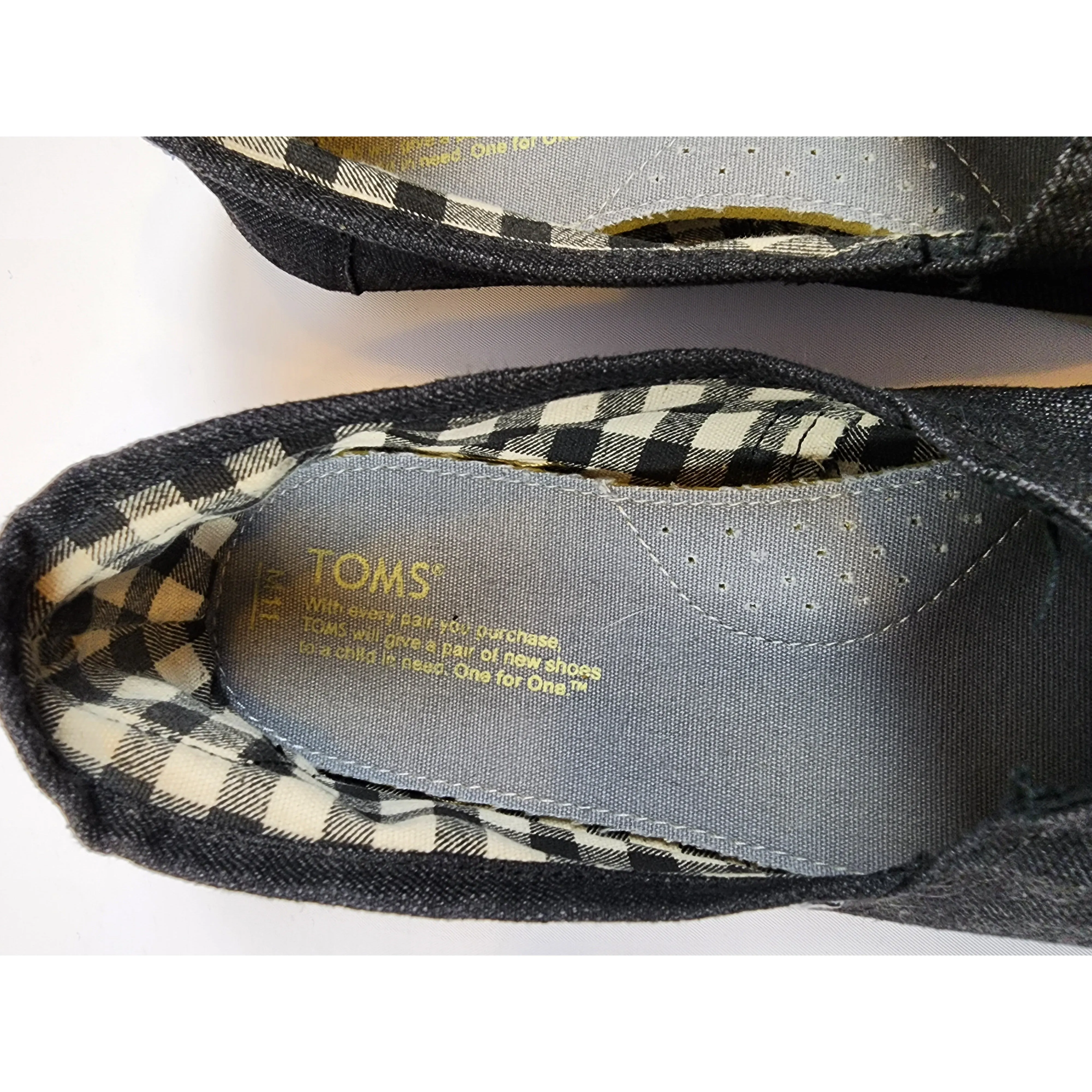 Toms dark grey/charcoal slip on shoes size 11